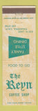 Matchbook Cover - The Reyn Coffee Shop Pasadena CA