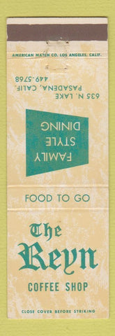 Matchbook Cover - The Reyn Coffee Shop Pasadena CA