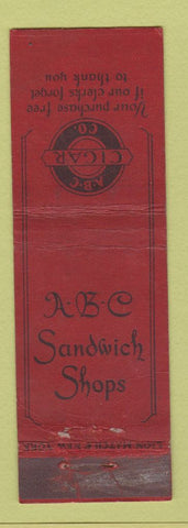 Matchbook Cover - ABC Sandwich Shop Cigars San Francisco CA