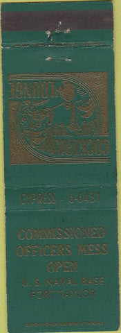 Matchbook Cover - Officers Mess Naval Base Fort Taylor