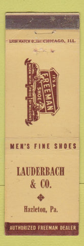 Matchbook Cover - Freeman Shoes Lauderbach Hazleton PA