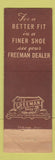 Matchbook Cover - Freeman Shoes Lauderbach Hazleton PA