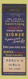 Matchbook Cover - Bendix Laundry Percy's WEAR