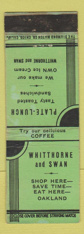 Matchbook Cover - Whitthorne and Swan Oakland CA WEAR