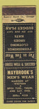 Matchbook Cover - Maybrook's Men's Clothes WEAR