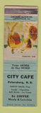 Matchbook Cover - City Cafe Petersburg ND WORN