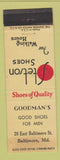 Matchbook Cover - Stetson Shoes Goodman's Baltimore MD WEAR