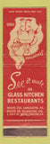 Matchbook Cover - Glass Kitchen Restaurants Lancaster West Chester PA Glasgow DE