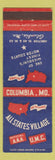 Matchbook Cover - All States Village motel Columbia MO
