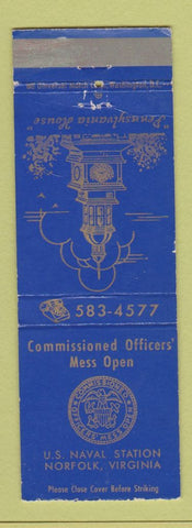 Matchbook Cover - US Naval Station Norfolk VA