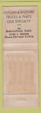 Matchbook Cover - Jacobson Bros Auto Parts Trucks Glendale CA pinup WEAR