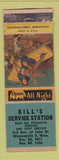 Matchbook Cover - Bill's Service oil gas Minneapolis MN pinup WEAR