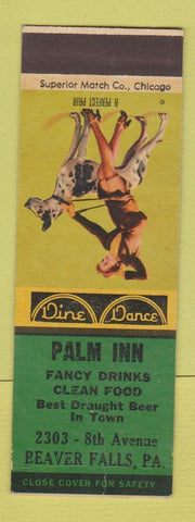 Matchbook Cover - Palm Inn Beaver Falls PA pinup SAMPLE