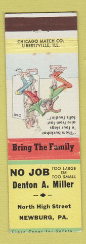 Matchbook Cover - Denton Miller Contractor Newburg PA hillbilly