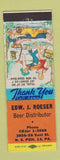 Matchbook Cover - Edw Roeser Beer Distributor Pittsburgh PA hillbilly