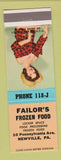 Matchbook Cover - Failor's Frozen Food Newville PA pinup