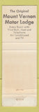 Matchbook Cover - Mount Vernon Motor Lodge West Palm Beach FL