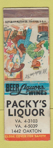 Matchbook Cover - Packy's Liquor hillbilly WEAR