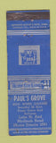 Matchbook Cover - Paul's Grove Restaurant Roselle ADVANCE WORN