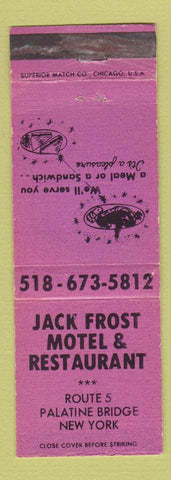 Matchbook Cover - Jack Frost Motel Restaurant Palatine Bridge NY WEAR