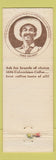 Matchbook Cover - Coffee of Colombia DD Bean Juan Valdez