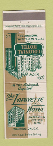 Matchbook Cover - Lafayette Hotel Washington DC