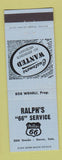 Matchbook Cover - Ralph's Phillips 66 oil gas Denver Colorado BLUE