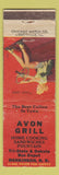 Matchbook Cover - Avon Grill Hankinson ND pinup WEAR Avon Theatre
