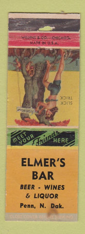 Matchbook Cover - Elmer's Bar Penn ND pinup WORN