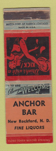 Matchbook Cover - Anchor Bar New Rockford ND girlie WORN