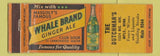 Matchbook Cover - Whale Brand Ginger All Dutchman's Minneapolis MN