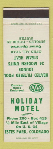Matchbook Cover - Holiday Motel Estes Park Colorado