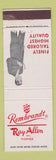 Matchbook Cover - Rembrandt Men's Clothes Ray Allen FL
