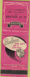 Matchbook Cover - Bulova Watches Charlottetown Price Edward Island WEAR