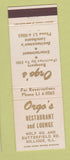 Matchbook Cover - Orgo's Restaurant Lounge Hillside IL
