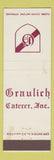 Matchbook Cover - Graulich Catering Orange NJ WEAR
