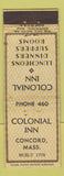 Matchbook Cover - Colonial Inn Concord MA WEAR