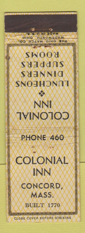 Matchbook Cover - Colonial Inn Concord MA WEAR