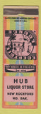 Matchbook Cover - Hub Liquor Store New Rockford ND pinup WEAR