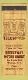Matchbook Cover - Breezeway Motor Court Walton NY