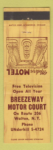 Matchbook Cover - Breezeway Motor Court Walton NY