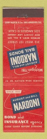 Matchbook Cover - Nardoni Bail Bonds Los Angeles CA Insurance