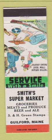 Matchbook Cover - Smith's Super Market Grocery Guilford ME hillbilly