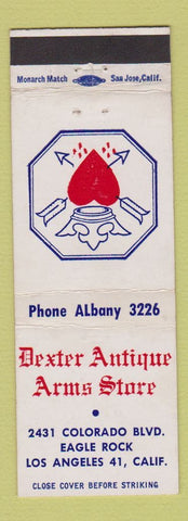 Matchbook Cover - Dexter Antique Arms Store Los Angeles CA