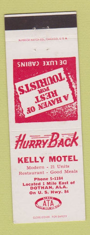 Matchbook Cover - Kelly Motel Dothan AL