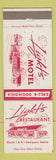 Matchbook Cover - Light's Restaurant Searsport ME Motel
