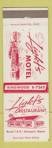 Matchbook Cover - Light's Restaurant Searsport ME Motel