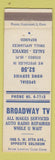 Matchbook Cover - Broadway TV