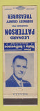 Matchbook Cover - Leonard Patterson Election guernsey County Treasurer