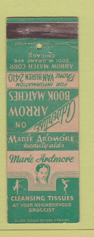 Matchbook Cover - Marie Ardmore Cleansing Tissues ARROW Chicago IL